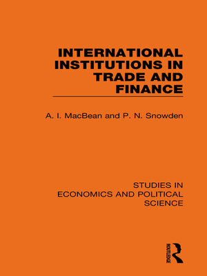 cover image of International Institutions in Trade and Finance